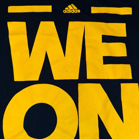 Adidas Michigan Wolverines 'We On' T-Shirt Small Unisex 100% Cotton Blue/Maize - Picture 6 of 6